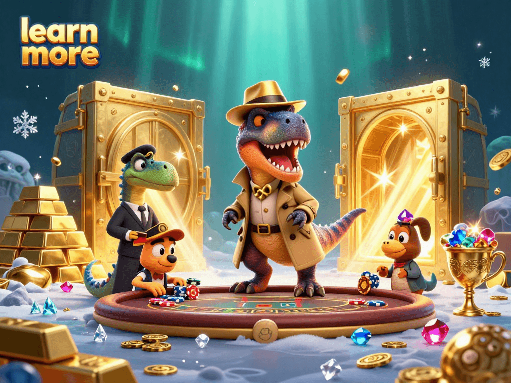 Learn more about responsible gaming through this vibrant casino-themed illustration with engaging characters and elements.