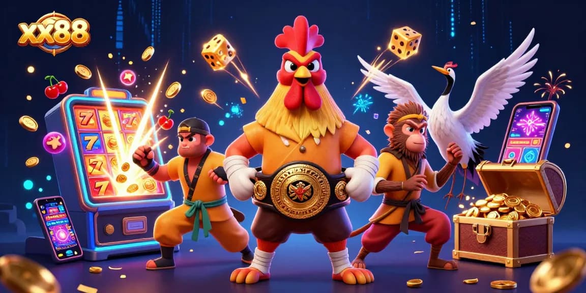 Experience the thrill of winning at xx88 with vibrant characters and dynamic casino action.