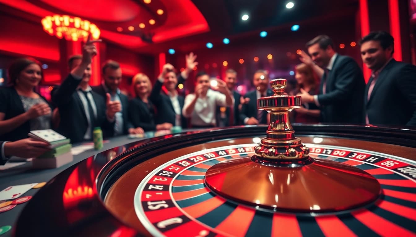 Menangkan taruhan link sbobet88 di meja roulette kasino yang cerah dan bersemangat.