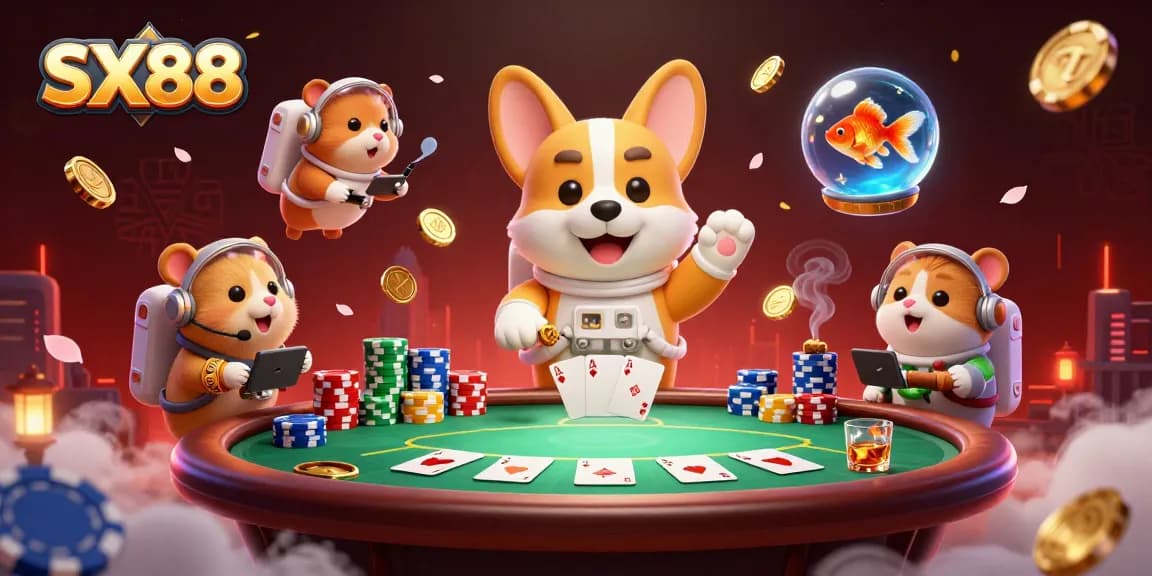 SX88 astronauts duel with poker chips in space casino excitement