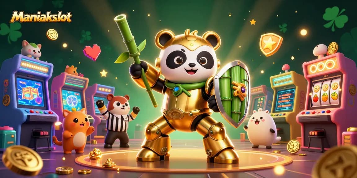 Experience gameplay excitement with Maniakslot's vibrant casino-inspired 3D illustration.
