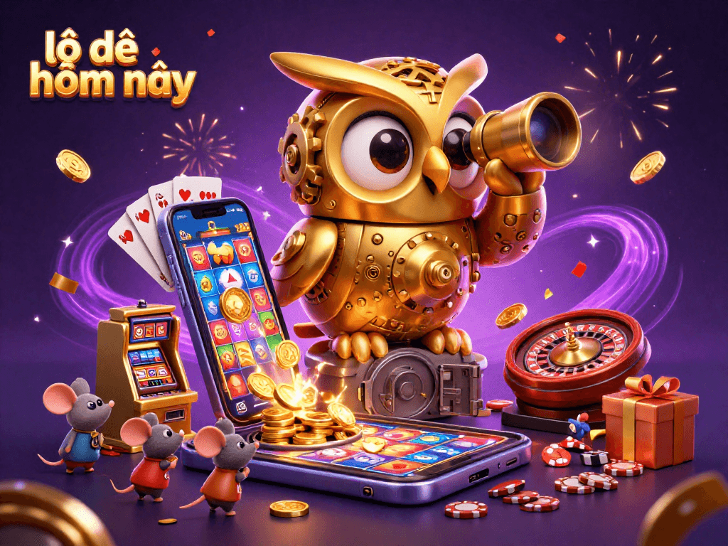 Experience lô đề hôm nay as a golden owl and playful mice bring the casino adventure to life.