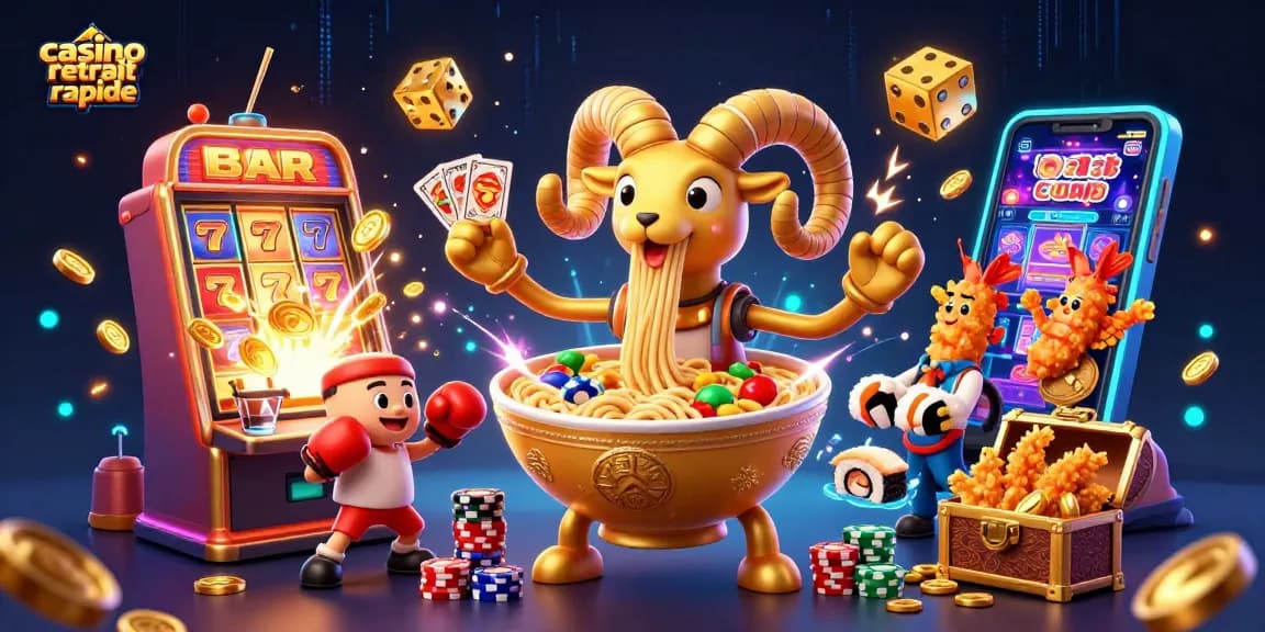 Le casino retrait rapide vous invite à gagner gros avec une illustration animée dynamique et colorée.
