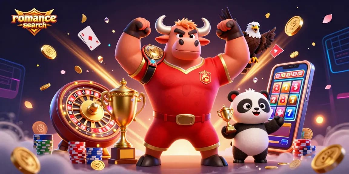 Engage in thrilling gameplay at romance-search with dynamic casino elements and characters celebrating wins.