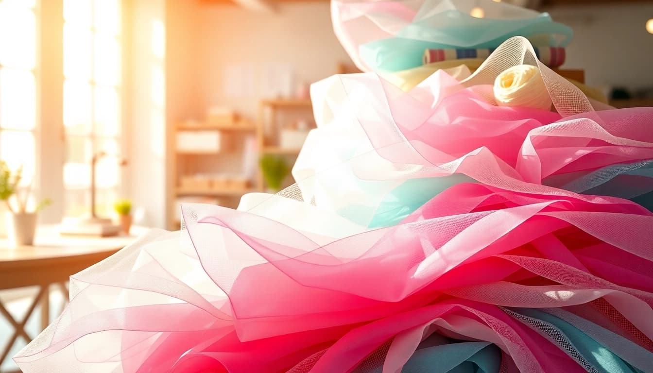 Creëer prachtige projecten met tule per meter in diverse kleuren en patronen.