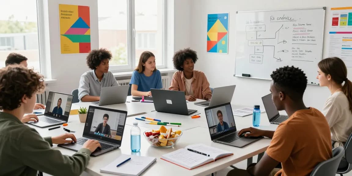 Students in a vibrant online learning environment, find out more about interactive education.