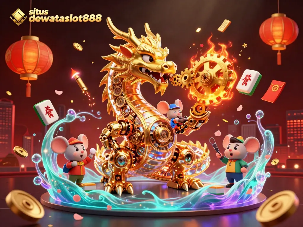 Menangkan jackpot di situs dewataslot888 dengan ilustrasi naga emas dan elemen kasino menarik.