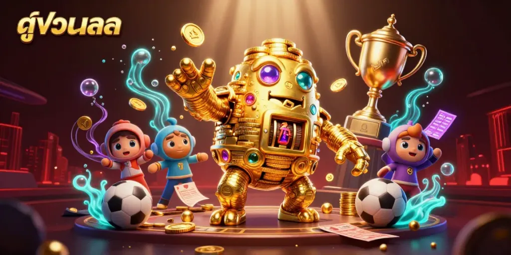 Experience thrilling live sports watch with high-quality 4K viewing on ดูบอลสด, featuring vibrant animated elements.