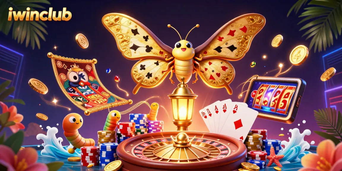 Experience thrilling wins at iwinclub with this vibrant casino-themed illustration.