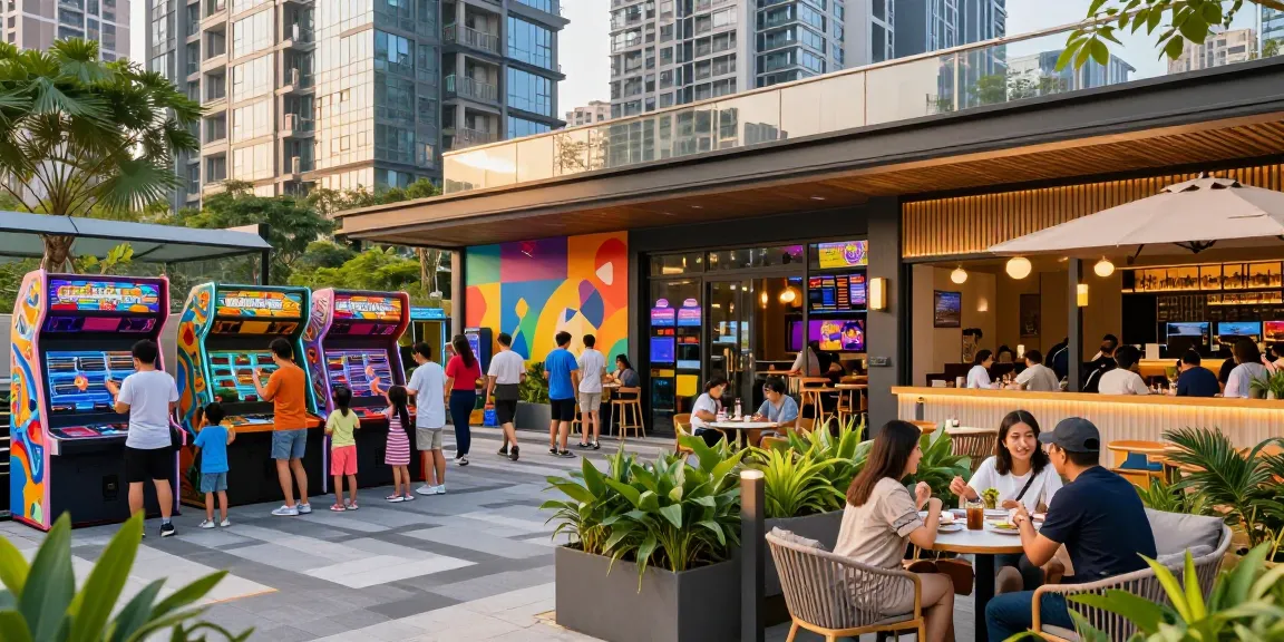 Experience the vibrant atmosphere of mantra88's entertainment center with diverse activities and modern design.