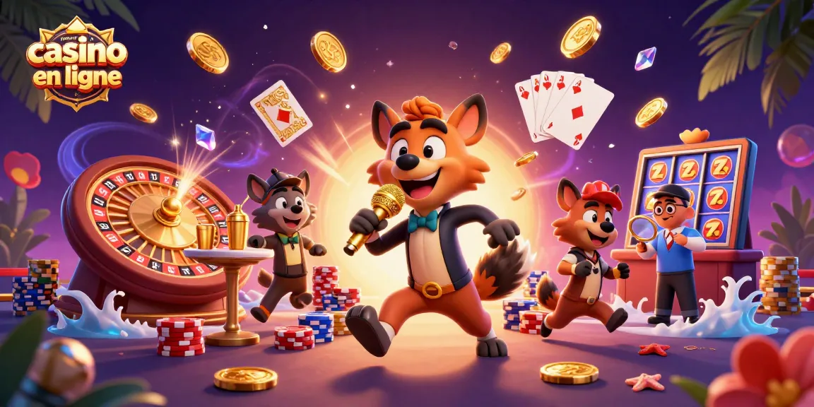 Animation captivante d'une scène de casino avec des hyènes et un nouveau casino en ligne.