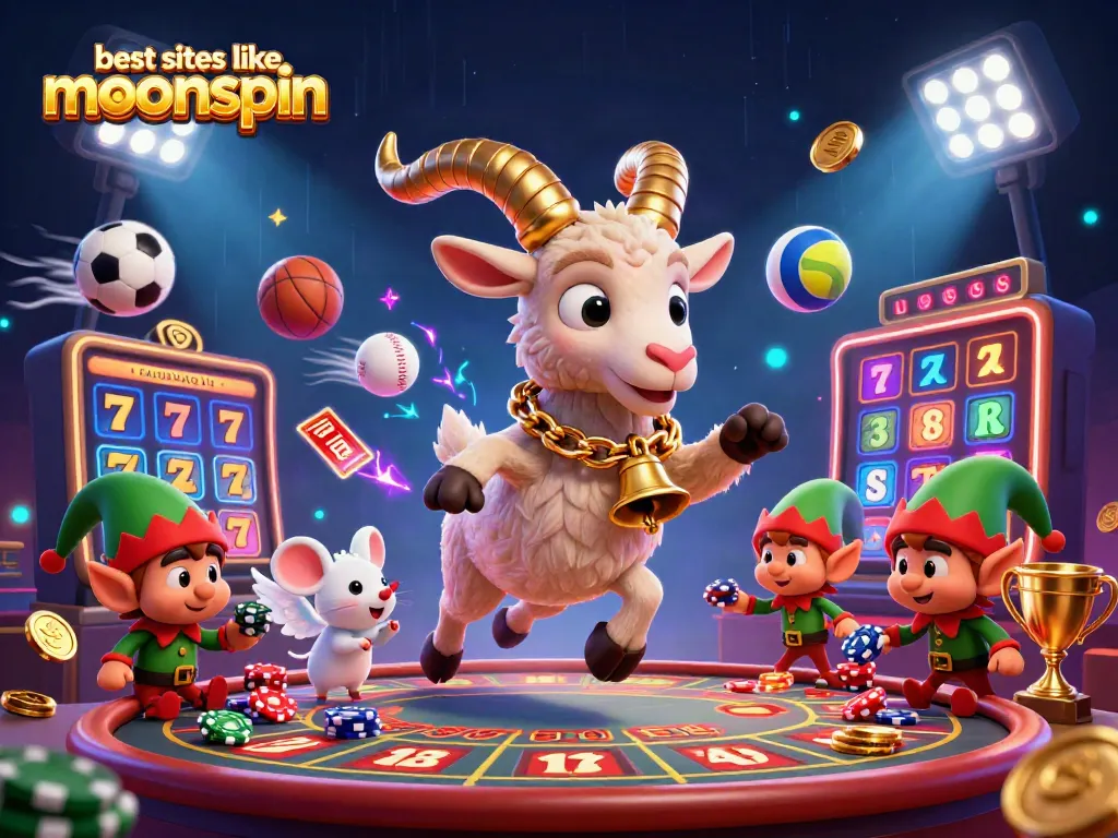 Spin and win at the best sites like moonspin, featuring a lively holiday-horror casino scene filled with characters and action.