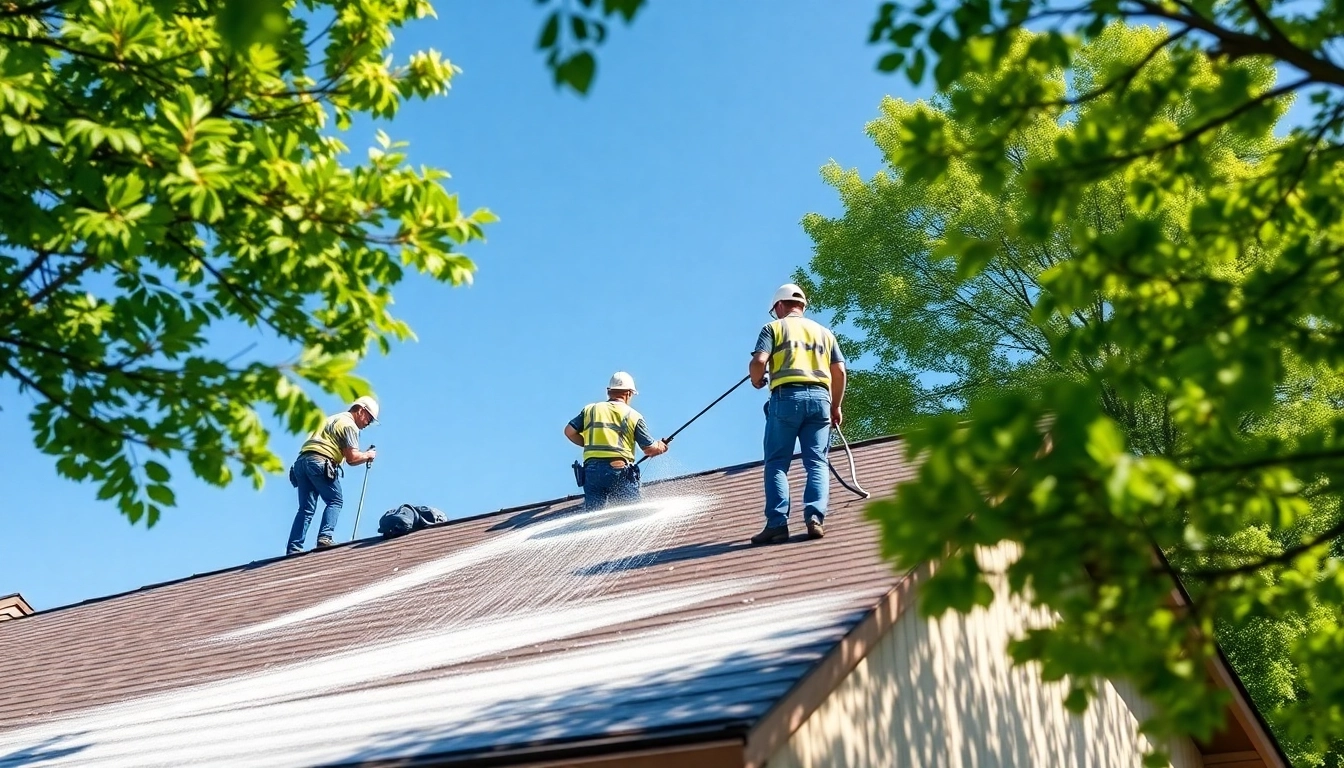 Expert roof cleaning crew demonstrating safe techniques while preserving roof integrity.