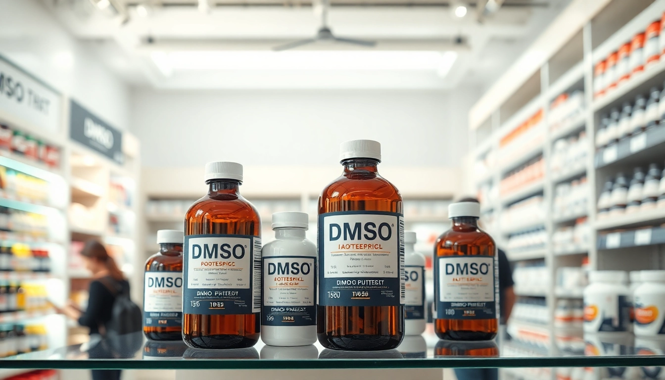 Showcase of assorted DMSO products available from the dmso store inc, highlighting their quality.