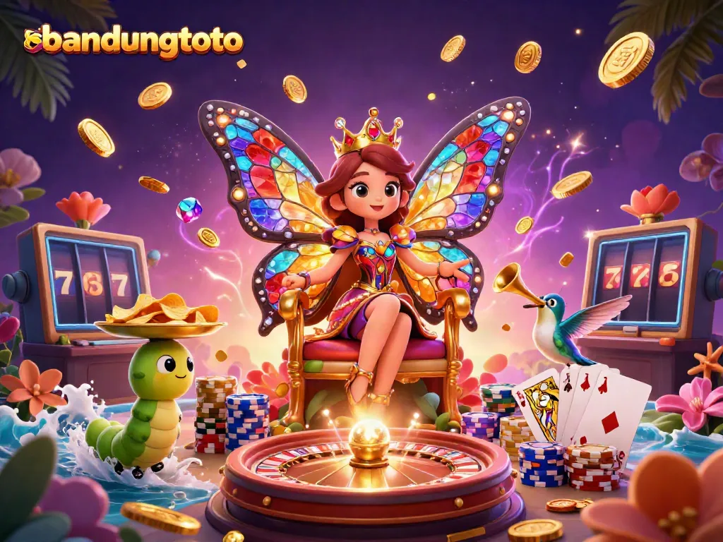 Experience the excitement and elegance of Bandungtoto in this vibrant casino illustration.