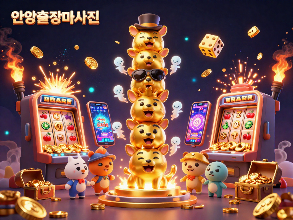 Engage with 안양출장마사지 in this vibrant 3D illustration, showcasing exciting casino elements and dynamic action.