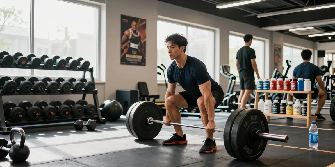 Astera Shop showcasing a man lifting weights in a modern gym, embodying strength and fitness.