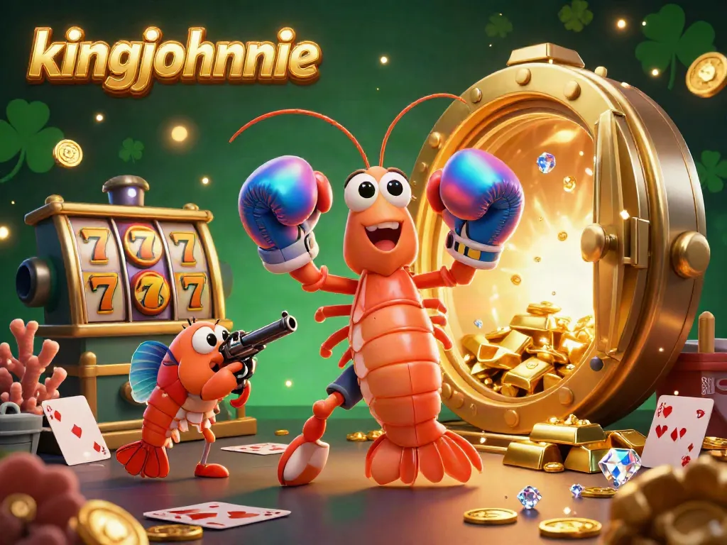 Experience thrilling gameplay at kingjohnnie, featuring vibrant cartoon characters and dynamic casino elements.