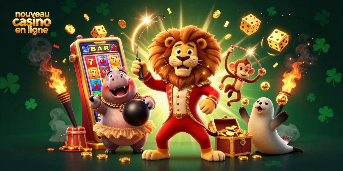 Vivez l'excitation d'un nouveau casino en ligne avec une illustration 3D amusante.