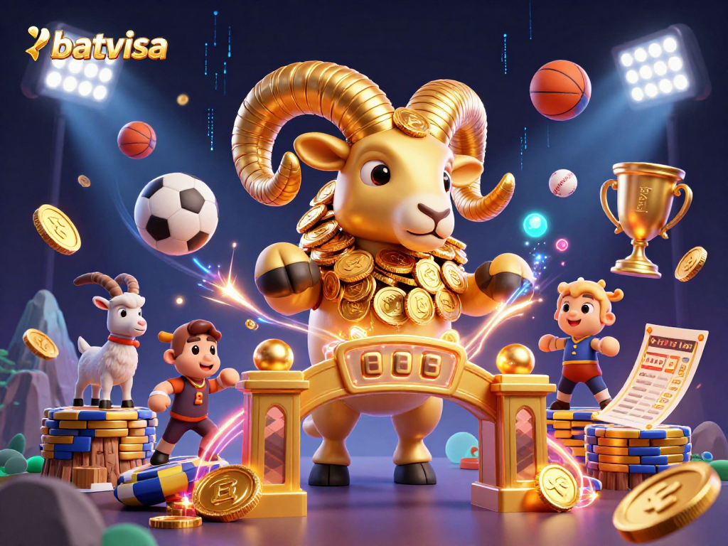 Experience the thrill of gaming responsibly with batvisa, featuring dynamic sports elements and golden visuals.