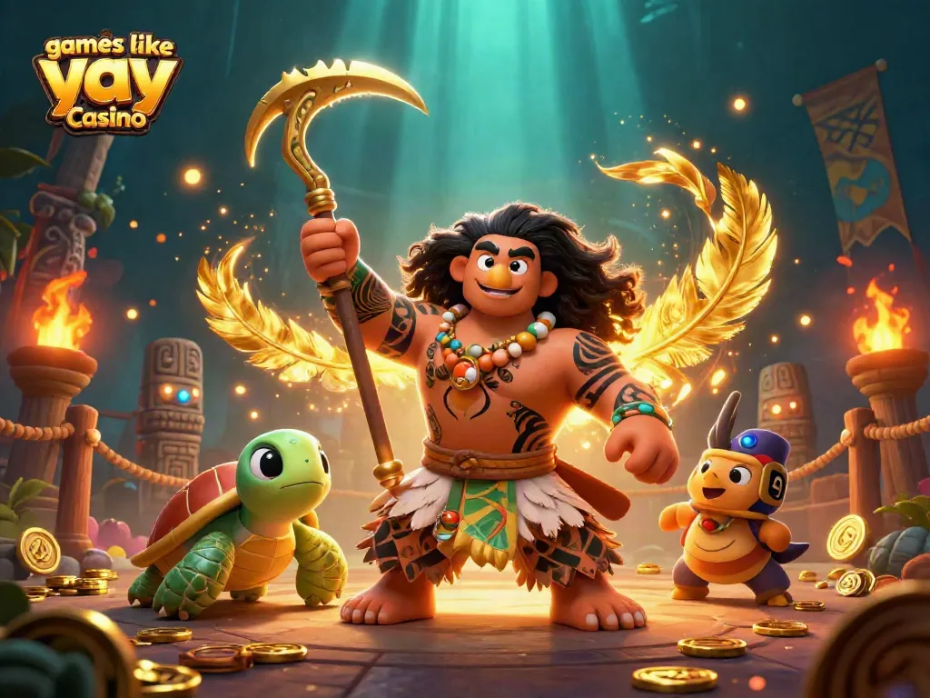 Engage with thrilling games like yay casino showcased in an epic casino scene.
