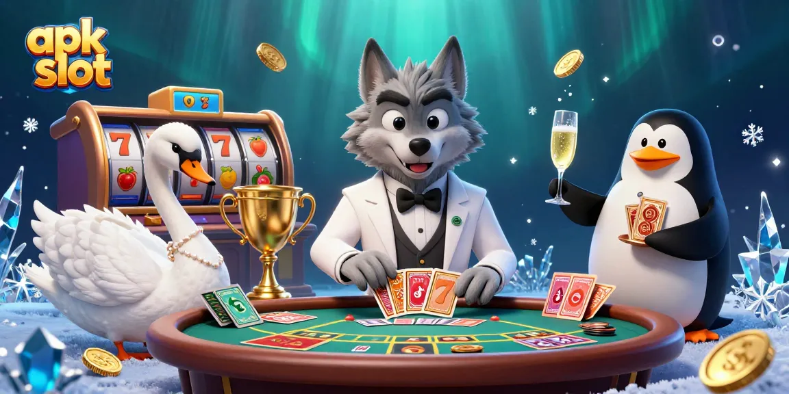 Jelajahi apk slot dengan karakter kasino yang menarik dan elemen permainan yang mewah.
