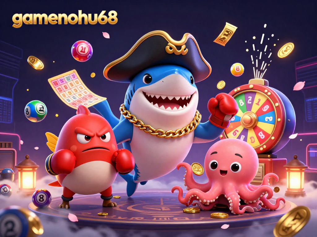 Spin with gamenohu68 as colorful lottery balls burst like confetti, bringing excitement to your game!