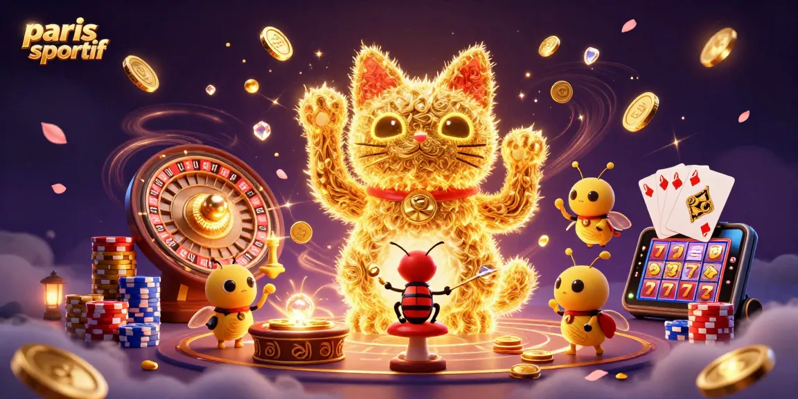 Découvrez les paris sportif à travers un chat porte-bonheur animé, captivant avec des symboles de casino.
