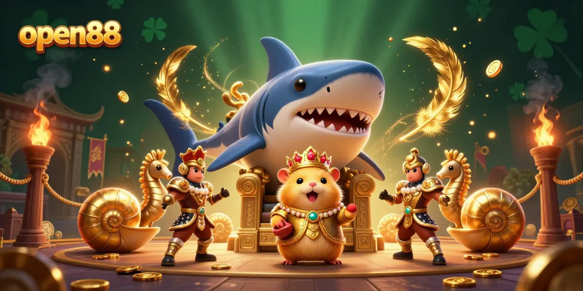 Bet on excitement and greatness with open88, featuring a hamster king in a thrilling casino scene.