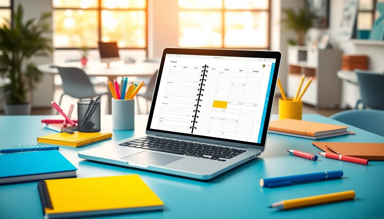 Get Your Free Planner Preview with a visually stunning digital planner setup in an inspiring office space.