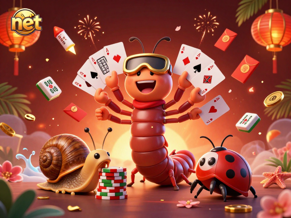 Experience the thrill of net as a millipede dealer dazzles with cards in a vibrant casino scene.