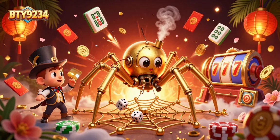 BTY9234 reveals a vibrant steampunk casino scene with unique characters and golden gaming elements