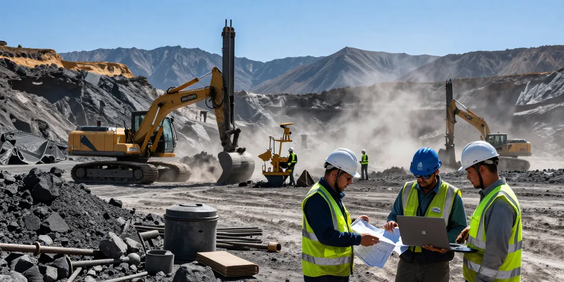 NAGA2000 equipment in use by mining professionals, showcasing teamwork and safety in an industrial mining setting.