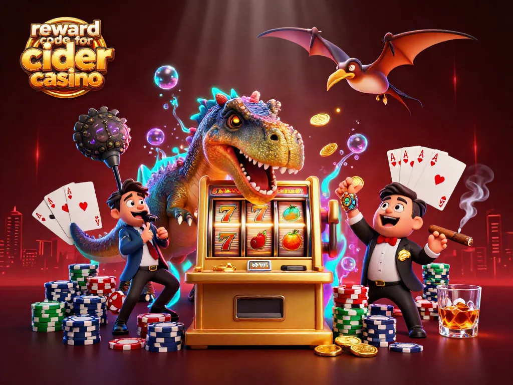 Engage in excitement with the reward code for cider casino, featuring a pachycephalosaurus winning jackpot coins!