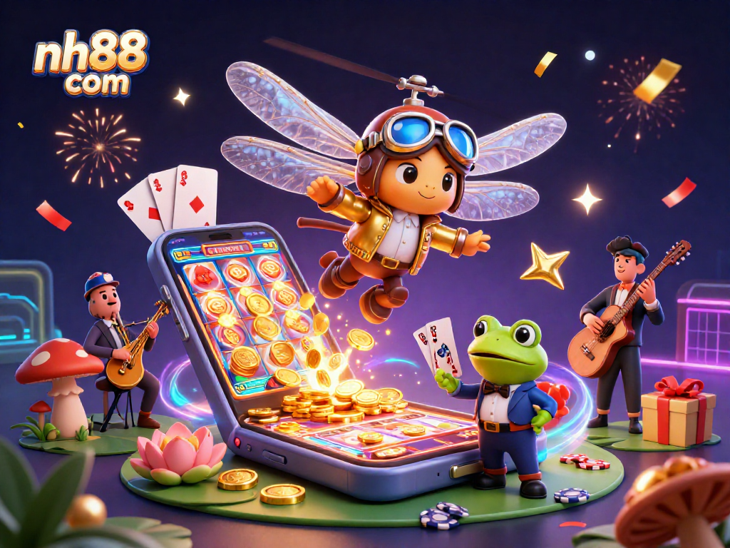 Experience gaming excitement at nh88 com with a lively 3D casino scene showcasing thrilling action.