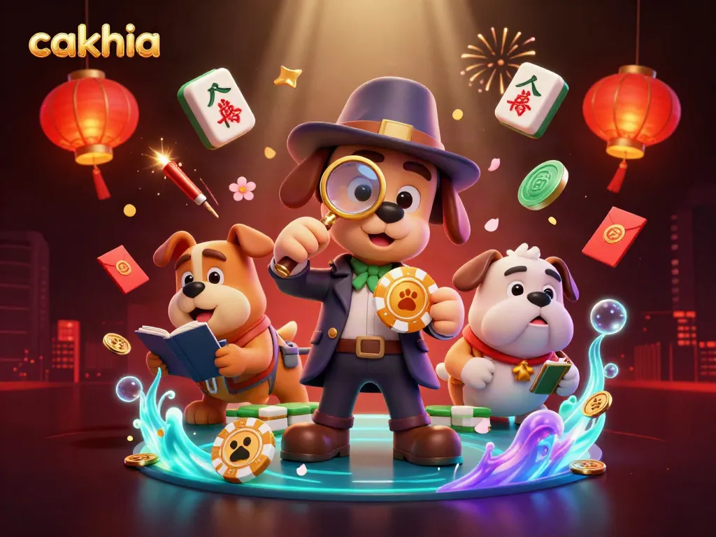 Engage in thrilling gameplay as cakhia reveals a wealth of poker chip clues and mahjong elements.