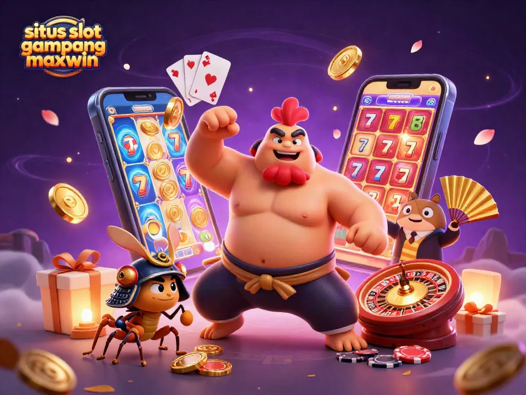 Experience the excitement of situs slot gampang maxwin with a dynamic casino scene featuring powerful characters.
