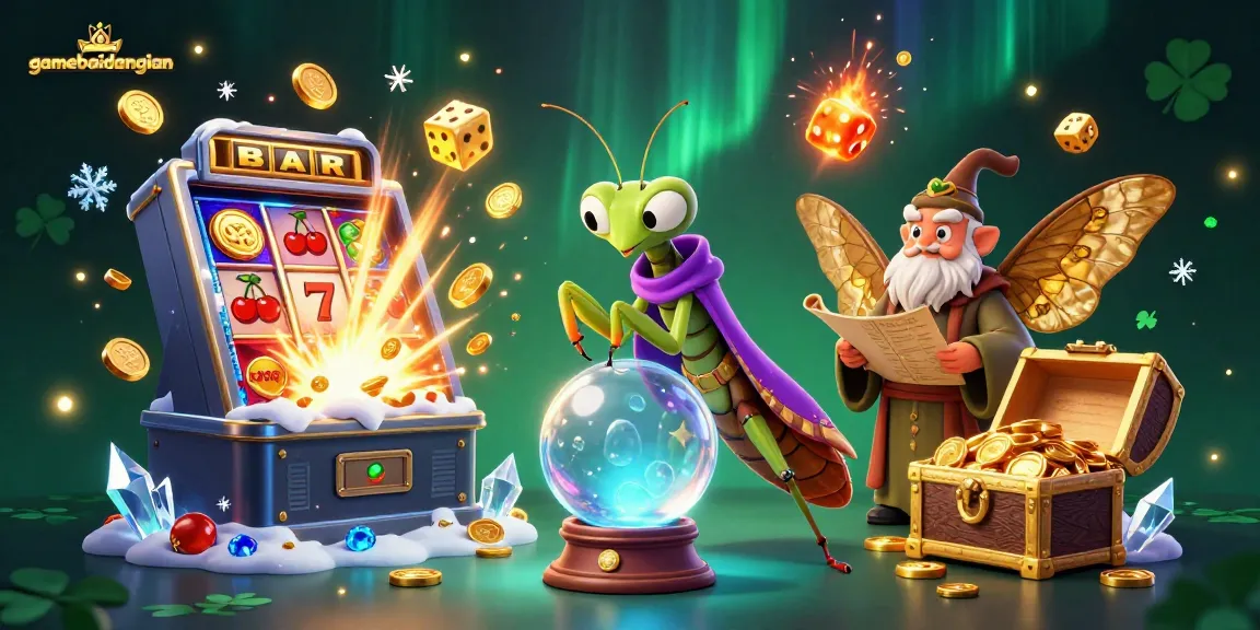 Experience thrilling gameplay with gamebaidangian featuring a 3D fortune teller and vibrant casino symbols.