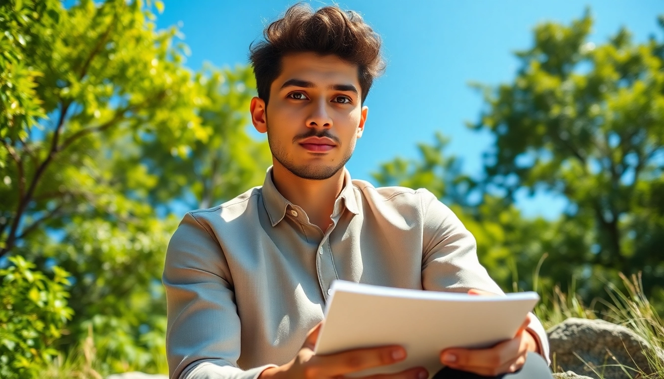 Individual contemplating their career to find their true calling in a peaceful outdoor setting