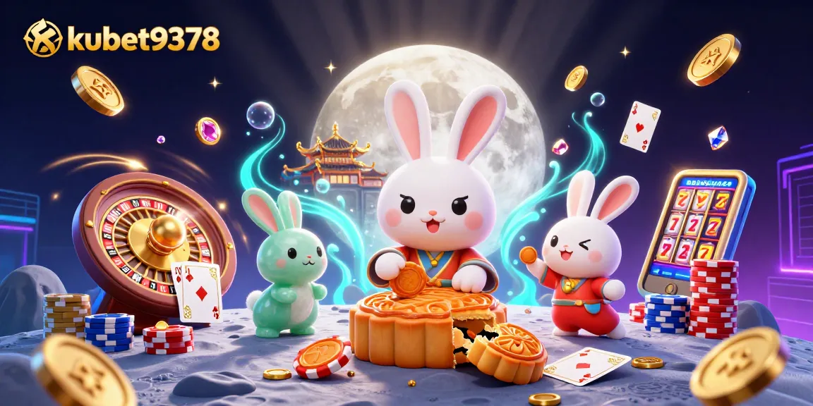Experience the thrill of kubet9378 with a vibrant 3D cartoon illustration showcasing lucky charms and game elements.