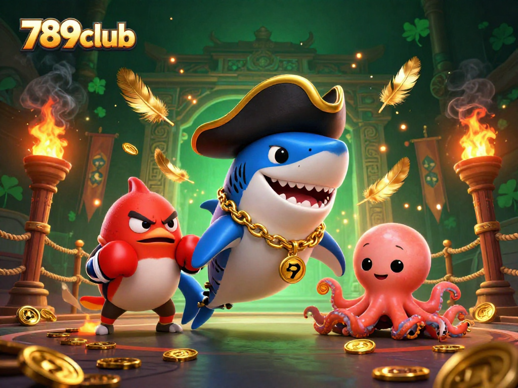 Spin the reels at 789club with vibrant 3D characters in a lively gambling scene!