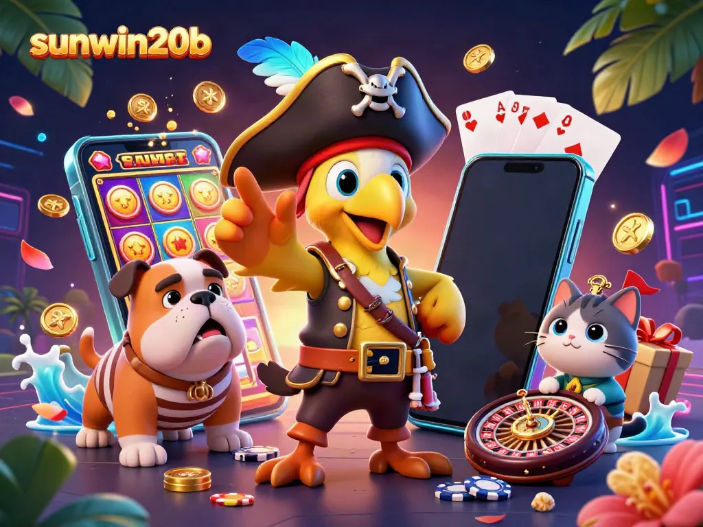 Engage with sunwin20b's exciting slot gameplay illustrated with vibrant casino elements.