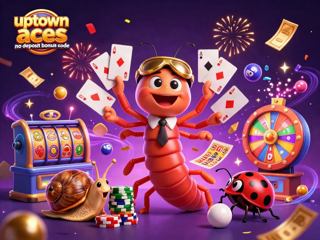 Check out the exciting uptown aces no deposit bonus code with free spins and vibrant casino graphics.