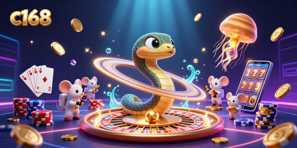 Experience thrilling gaming action at c168 with vibrant characters and dynamic casino elements
