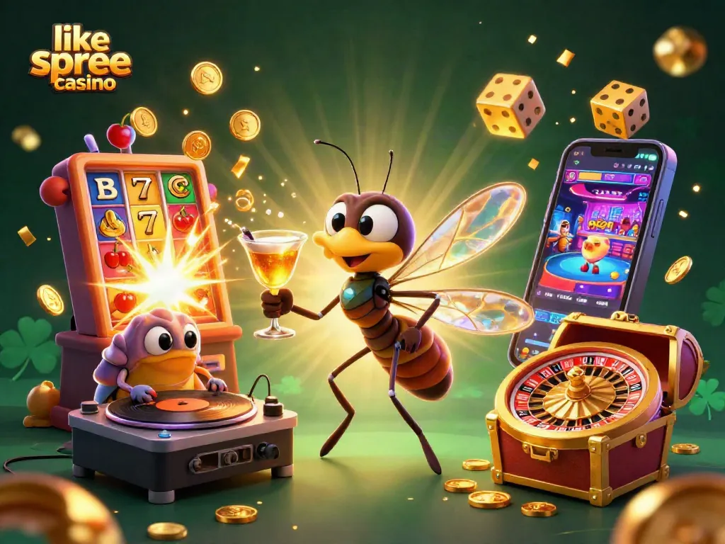 Experience thrilling casino action at like spree casino with vibrant illustrations and dynamic game elements.