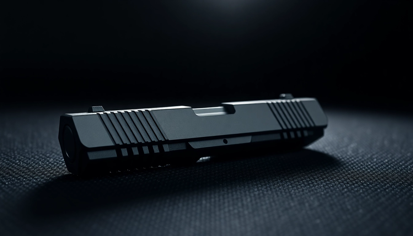 Examine the glock 17 slide oem with close-up detailing of its features and craftsmanship.