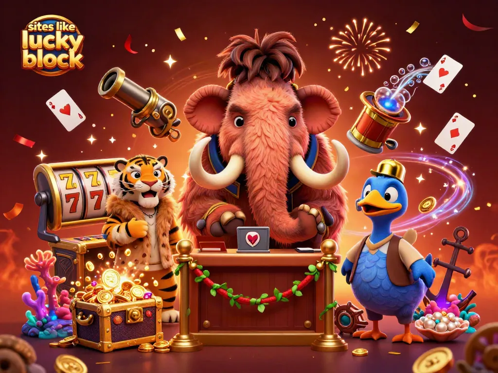 Experience winning strategies at top sites like lucky block through vibrant 3D casino illustration.