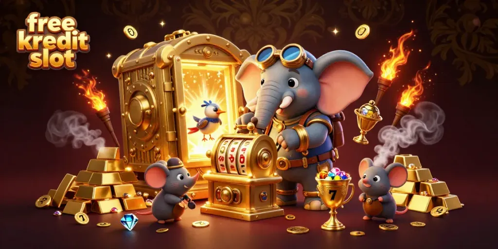 Spin to win big with free kredit slot at VION88 featuring an elephant engineer.