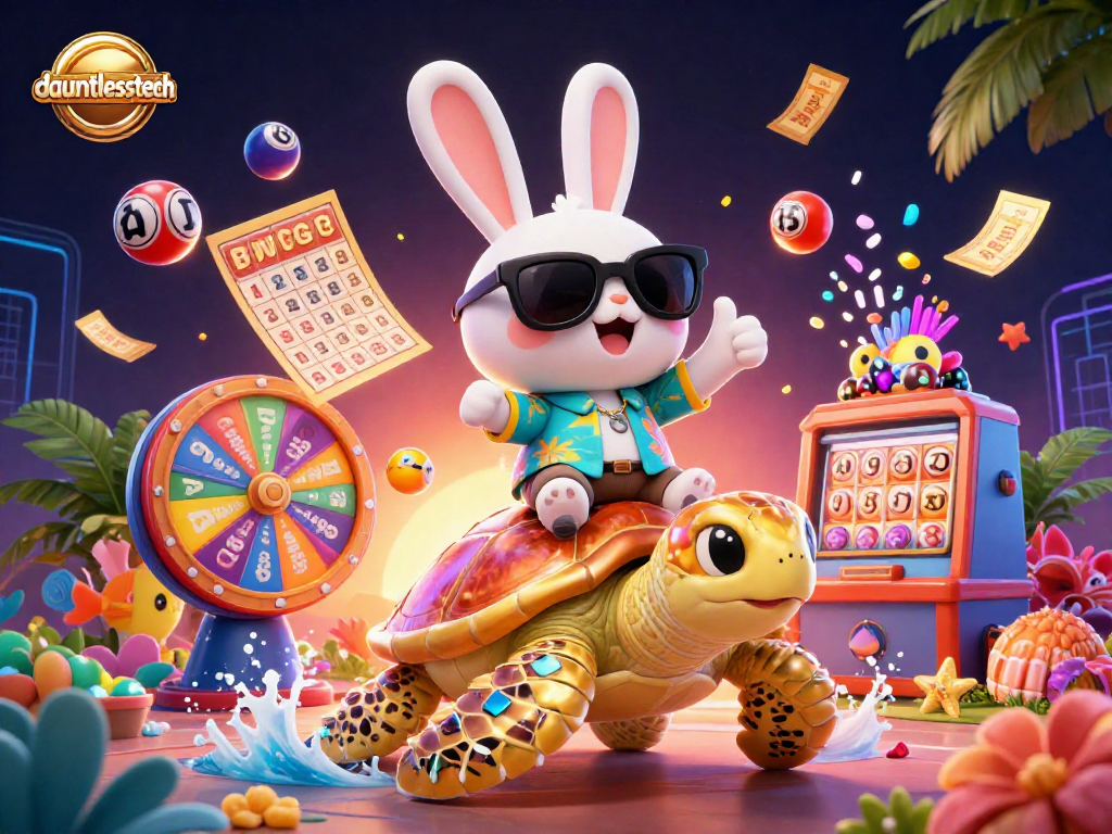 Dauntlesstech combines vibrant lottery themes with fun characters for an engaging gaming scene.