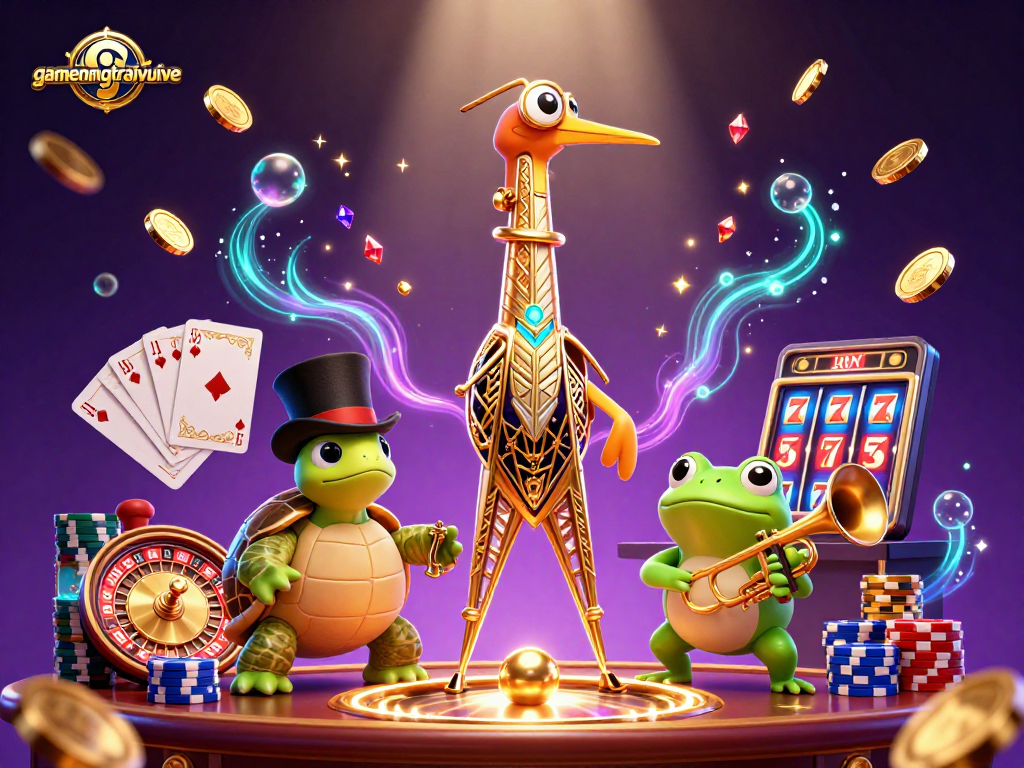 Experience the exciting gaming scene of gamenongtraivuive with lively characters showcasing a vibrant casino atmosphere.